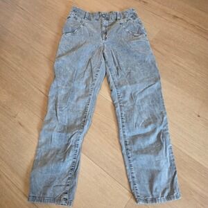 Amadi Womens XS Gray High Rise Utility Straight Leg Pants Cotton Blend USA Made